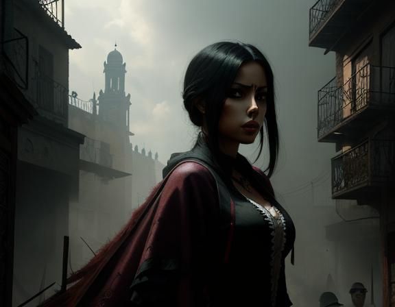 Sinister Mexican Girl: A Gothic Portrait