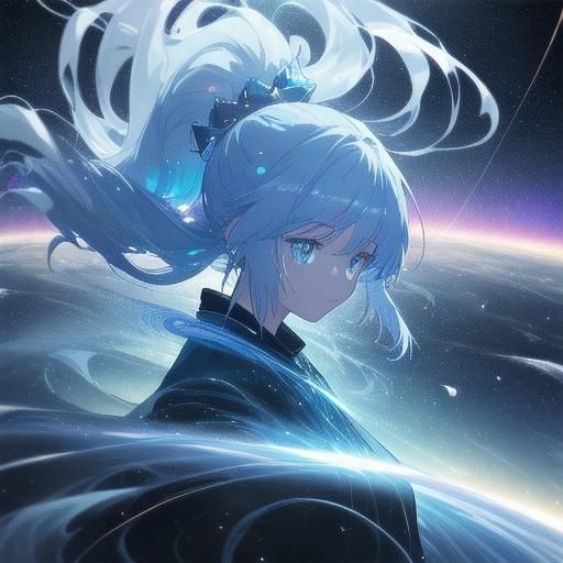 Girl with Gravity Powers in Space