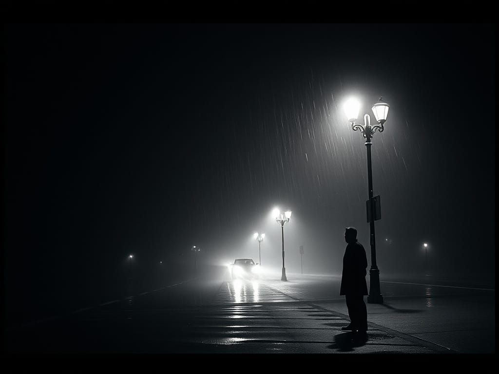 Film Noir, moody, expressionist, black and white film still ...