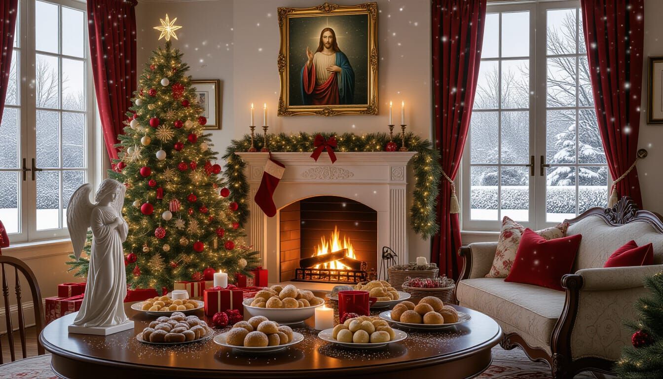 Cozy Christmas Eve Living Room