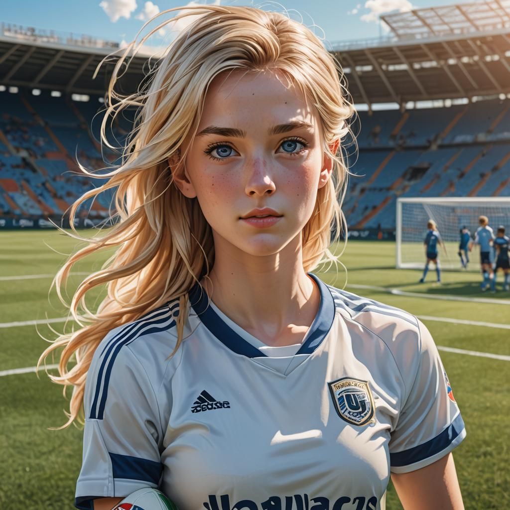 Anime-Inspired Soccer Player Illustration in 8k