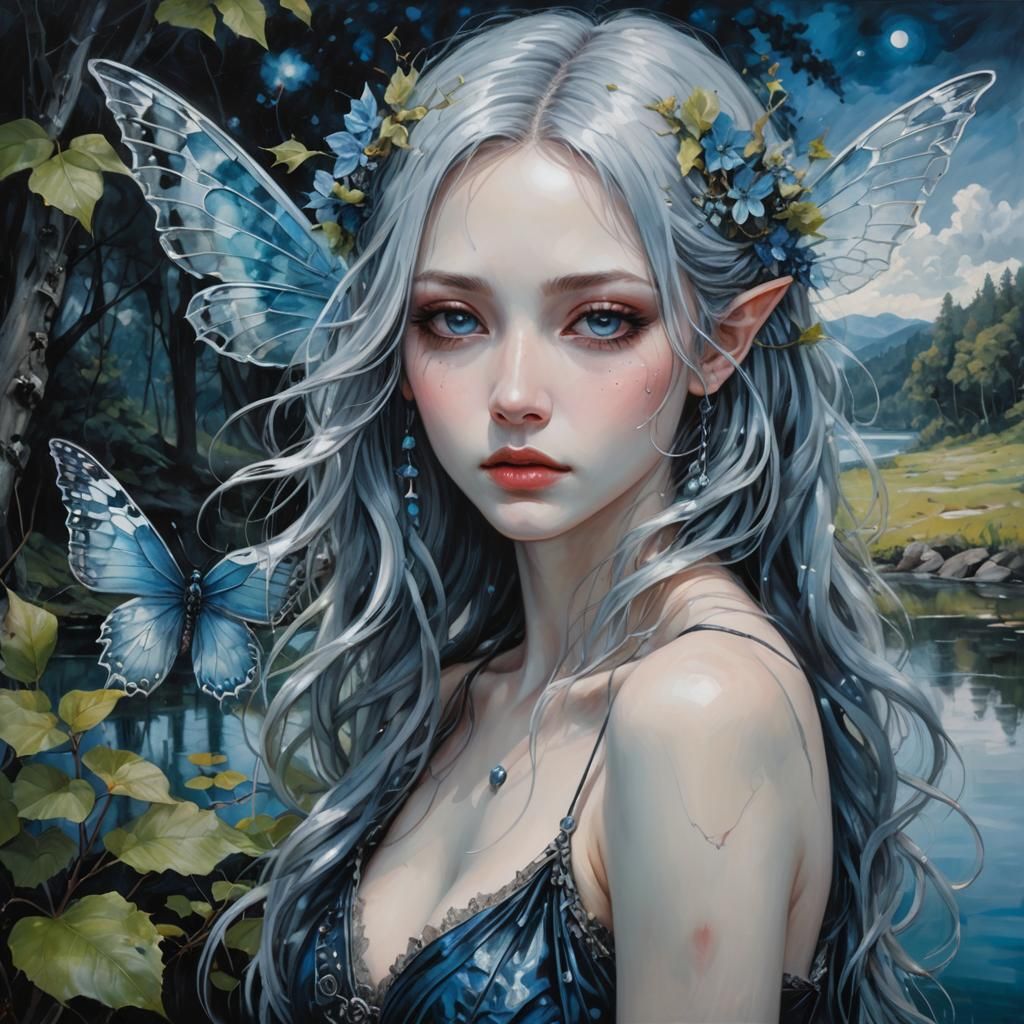 Gothic Fairy Oil Painting by Magic Lake