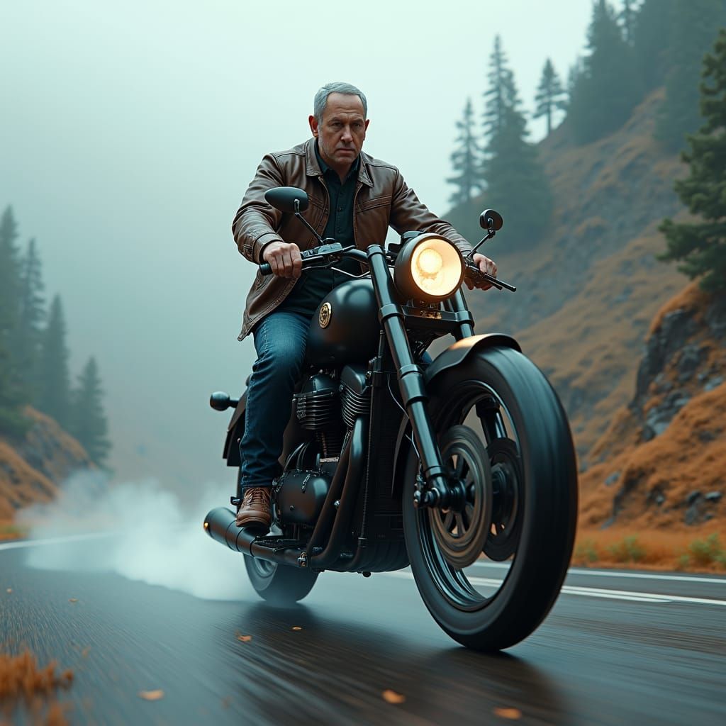 Netanyahu Motorcycle Stunt: Detailed Fantasy Art