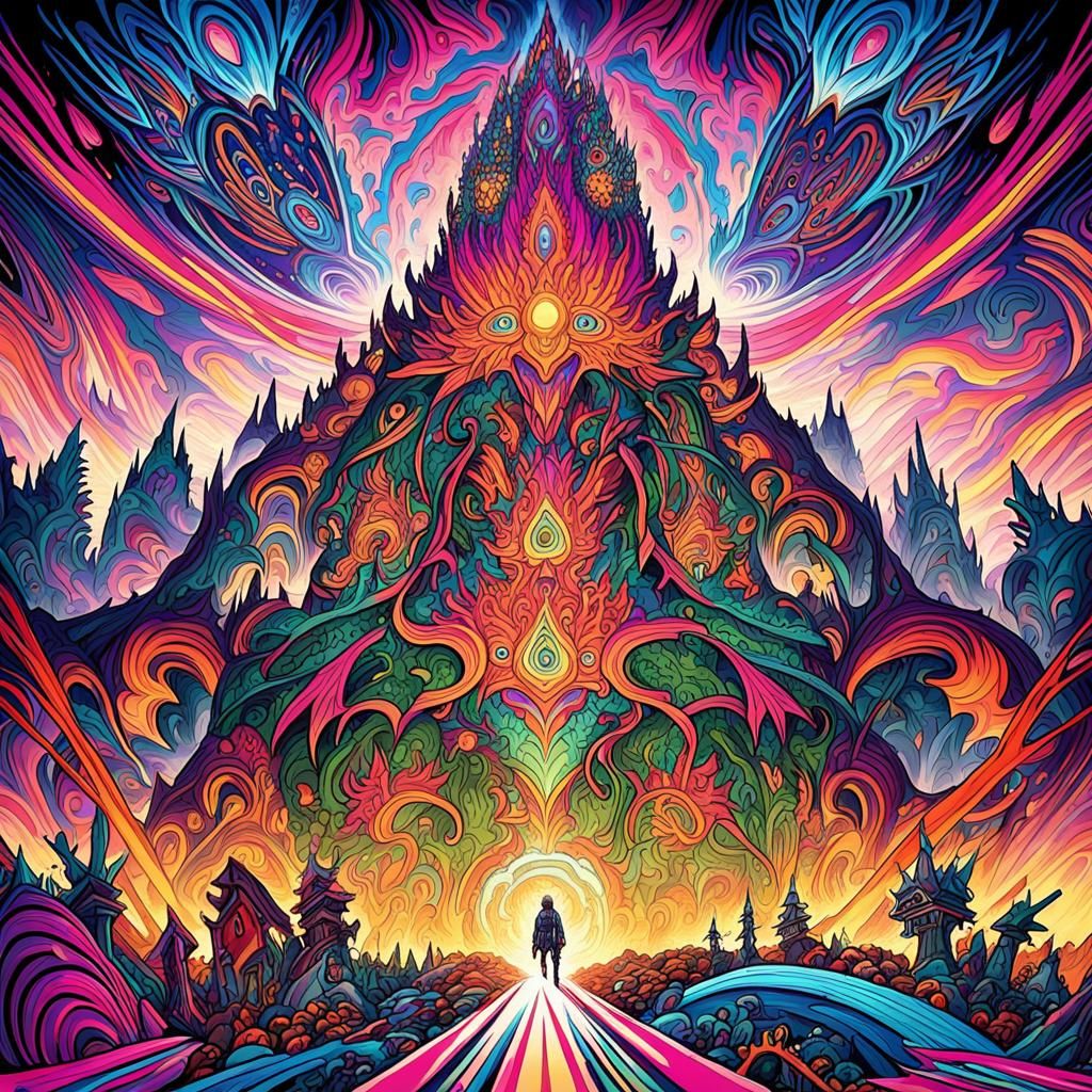 Psychedelic Retro Anime Post-Apocalyptic Concept Art