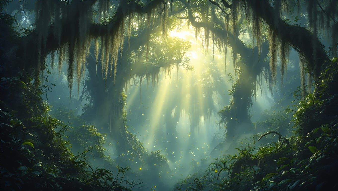 Eldritch Vapour Forest in Dramatic Lighting