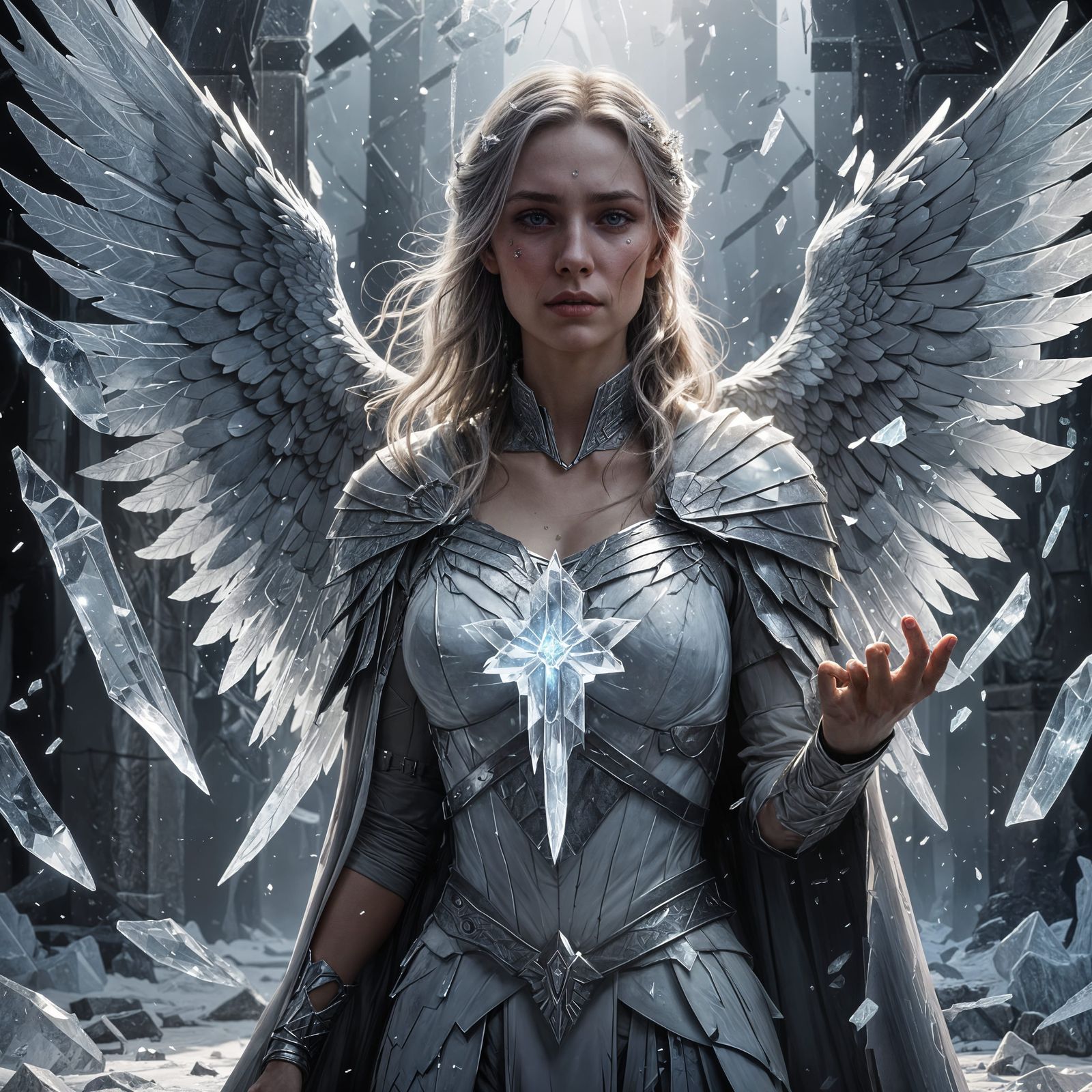 Icy Beauty with Shattered Mirror Reflections