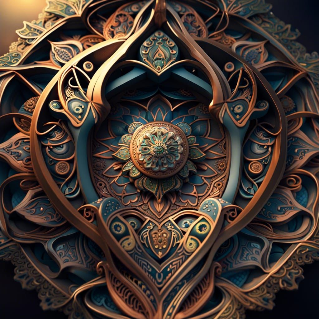 Intricate 3D Mandalas in Digital Matte Painting