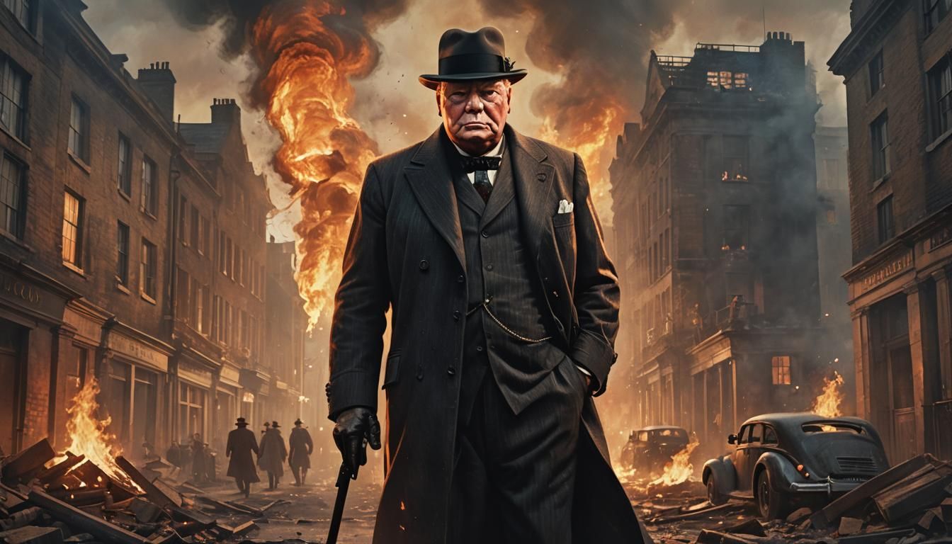 Churchill During the Blitz: Historical Concept Art