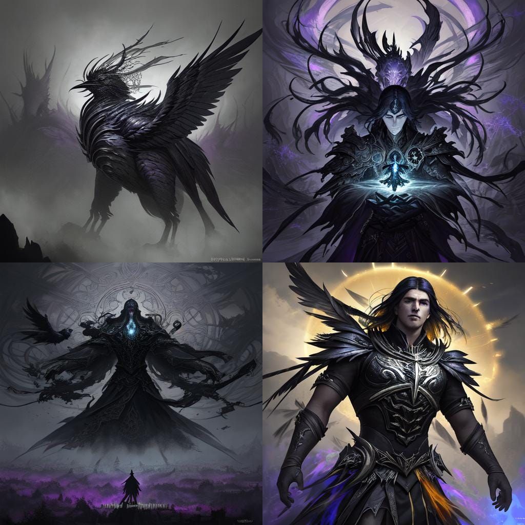 Hyperdetailed Magpie in Dark Fantasy Style