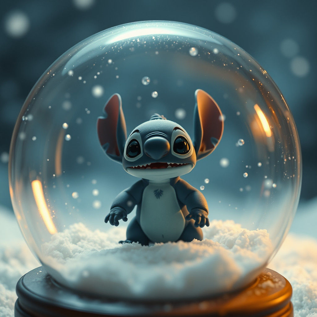 Stitch in a Snow Globe: Cinematic Still