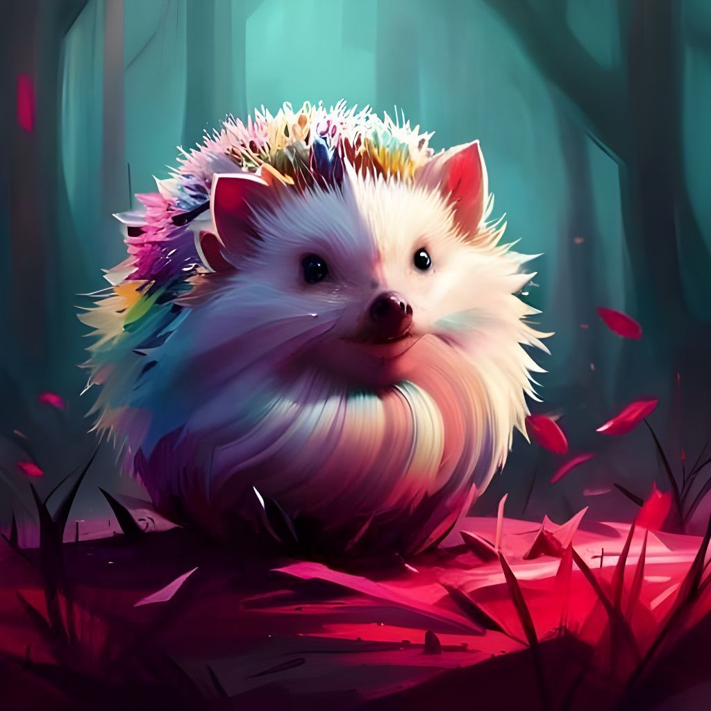 Colorful Hedgehog Splash Art in 8K Resolution