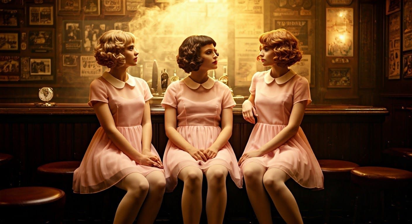 1960s Pink Ladies in Smoky London Pub