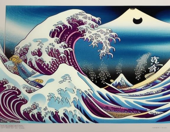 Japanese Witch in Stormy Night, Inkpunk Style