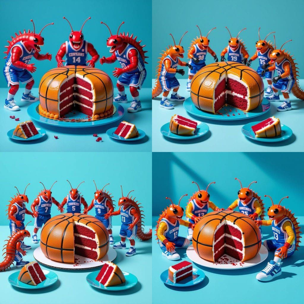 Centipedes Celebrate with Basketball Cake