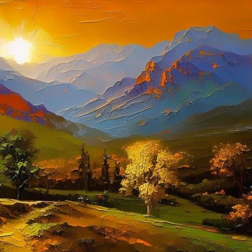 Baroque Renaissance Landscape Oil Painting