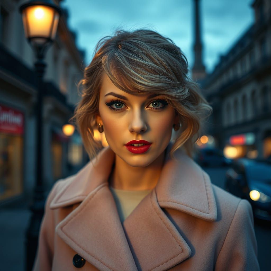Taylor Swift Captured in Parisian Sunset Glow