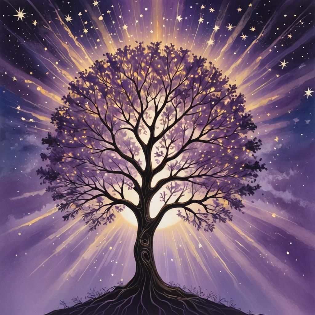 Abstract Tree of Life in God's Hands