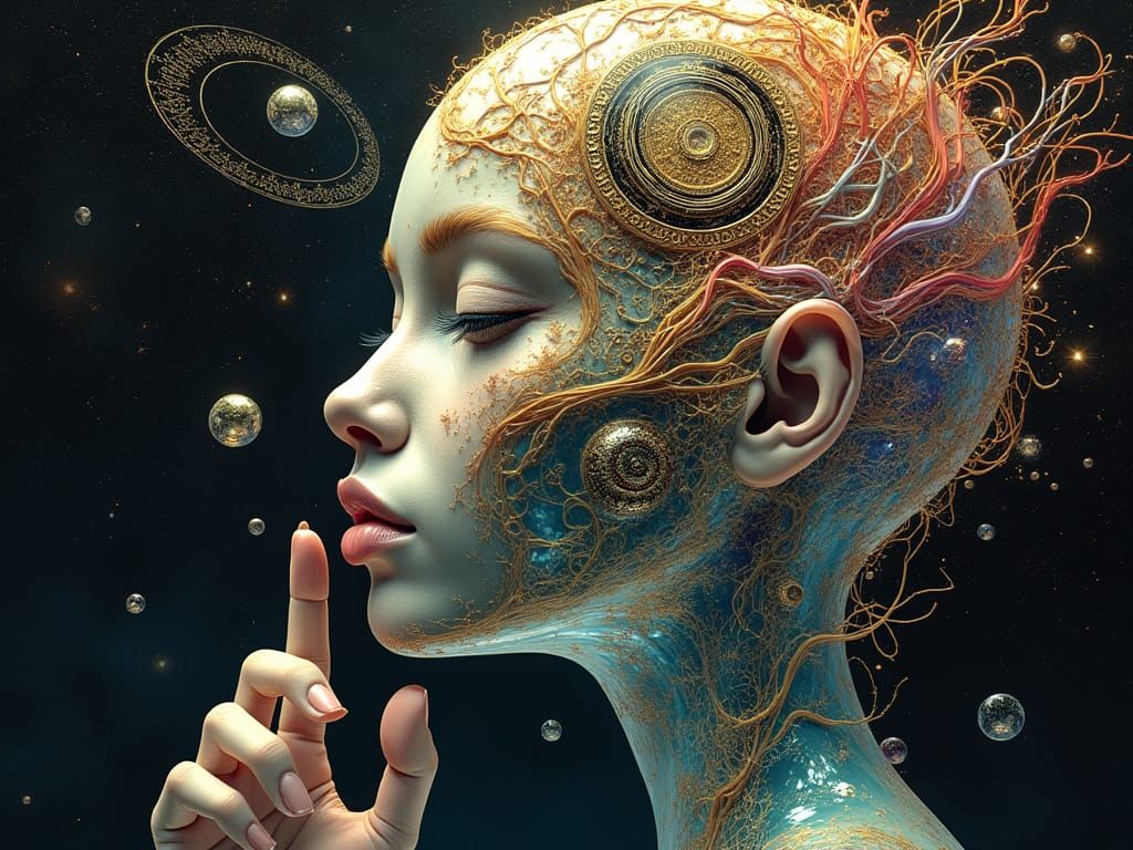 Refracted Glass Figure Symbolizing Identity