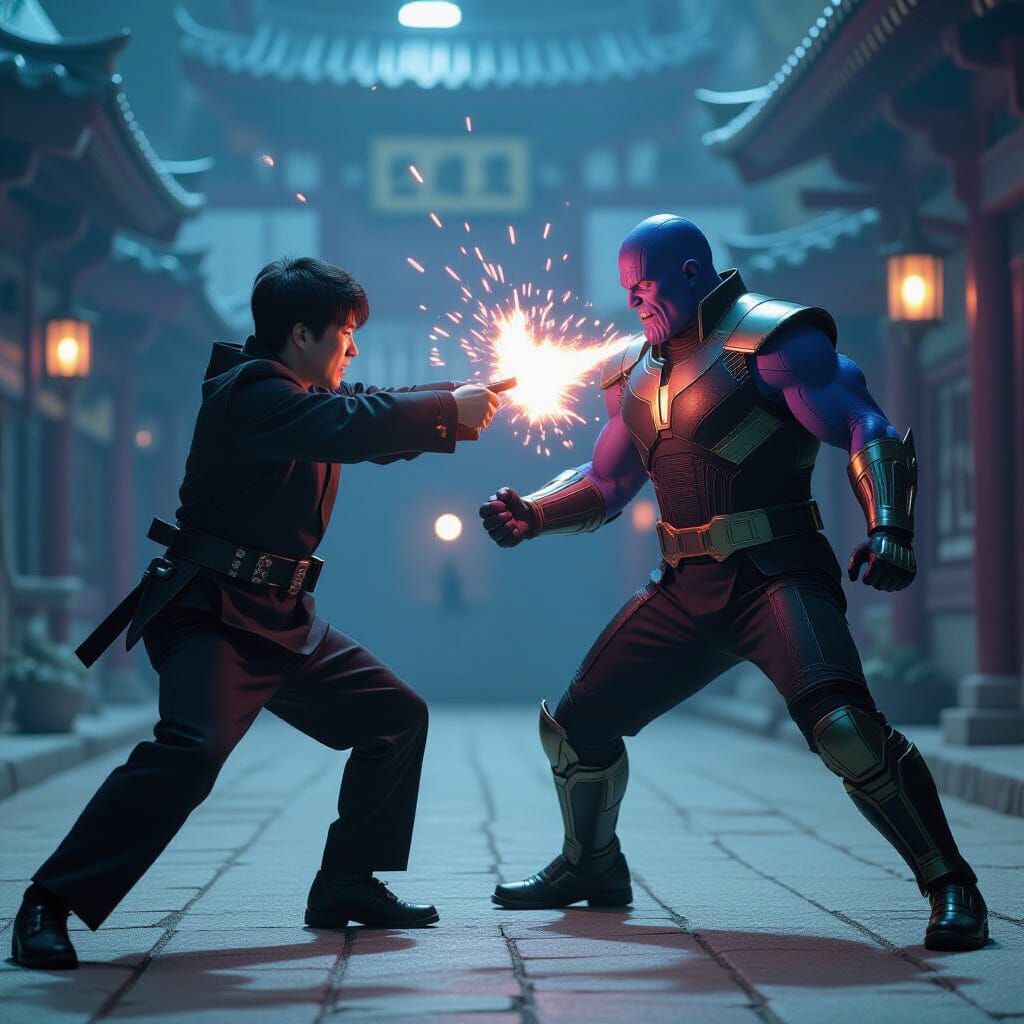 Squid Game's Jang Deok-su Battles Thanos in Epic Cinematic S...