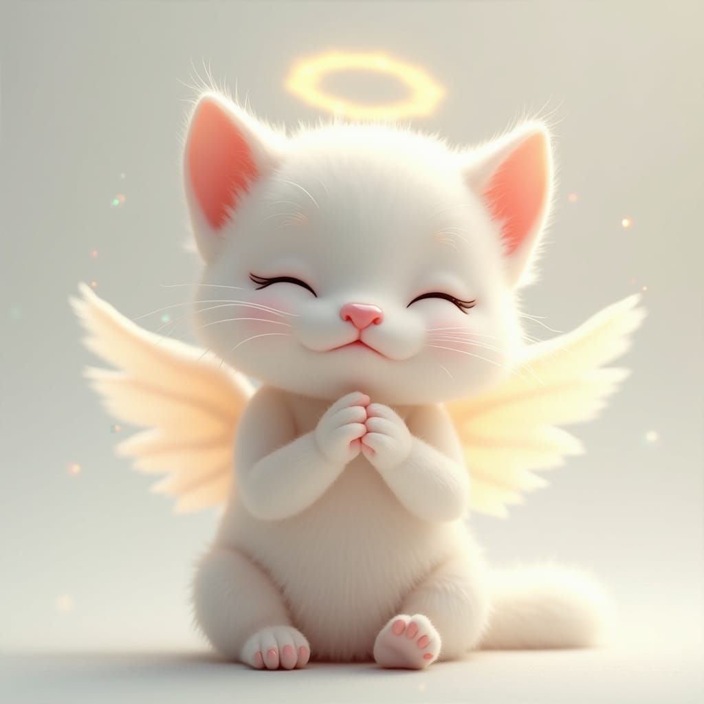 a single high detailed close up, an adorable animated whimsical young kitten, large eyes, and delicate pink noses, thin ...