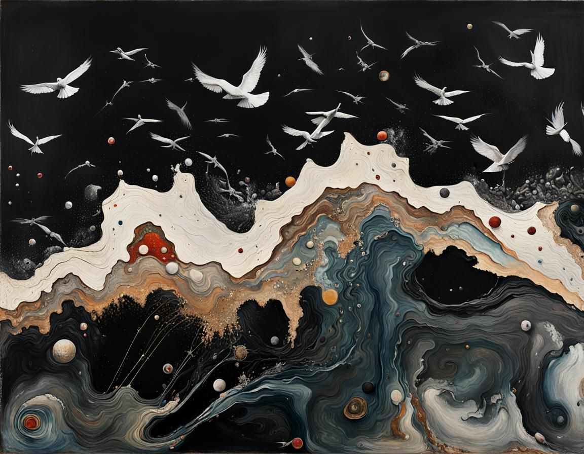 Liquid Mercury Abstraction in a Maximalist Style