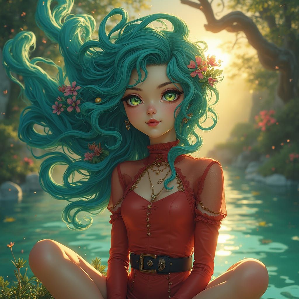 Galactic Goddess in Dreamlike State