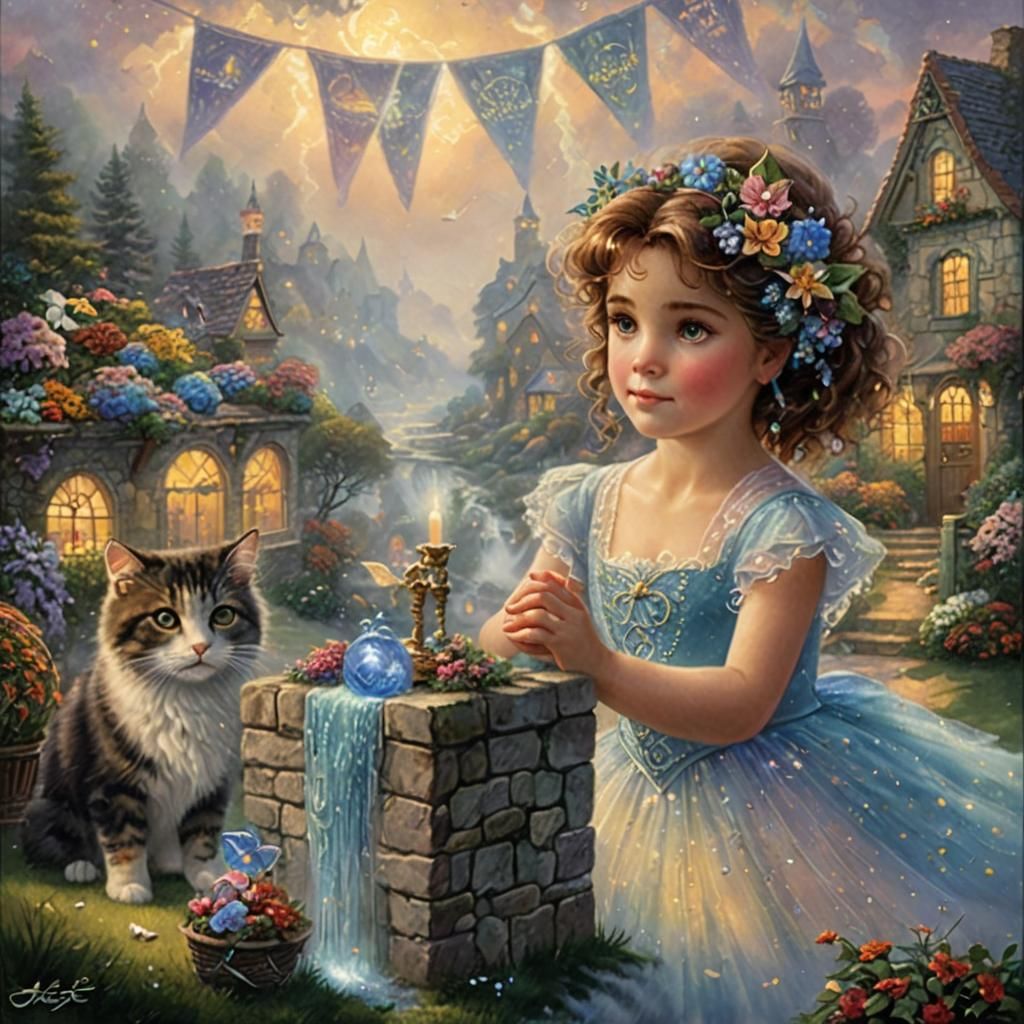 Ethereal Fantasy Landscape in Kinkade Style