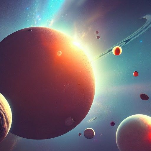 Detailed Solar System Matte Painting in Deep Color