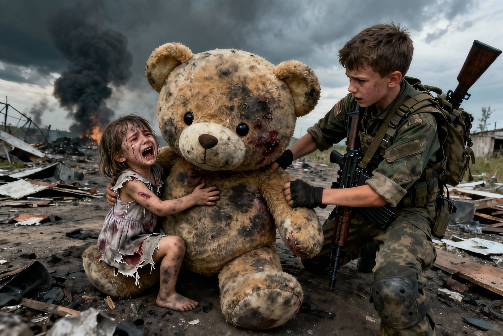 1girl\(very small kid, dirty, wounded, emaciated, tattered d...