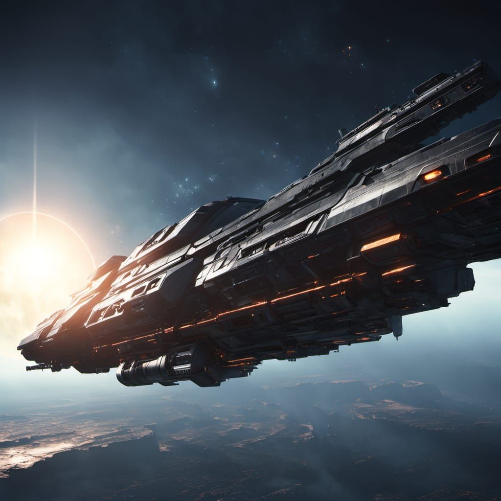 Epic Cyberpunk Spaceship in Hyper-Realistic 4K