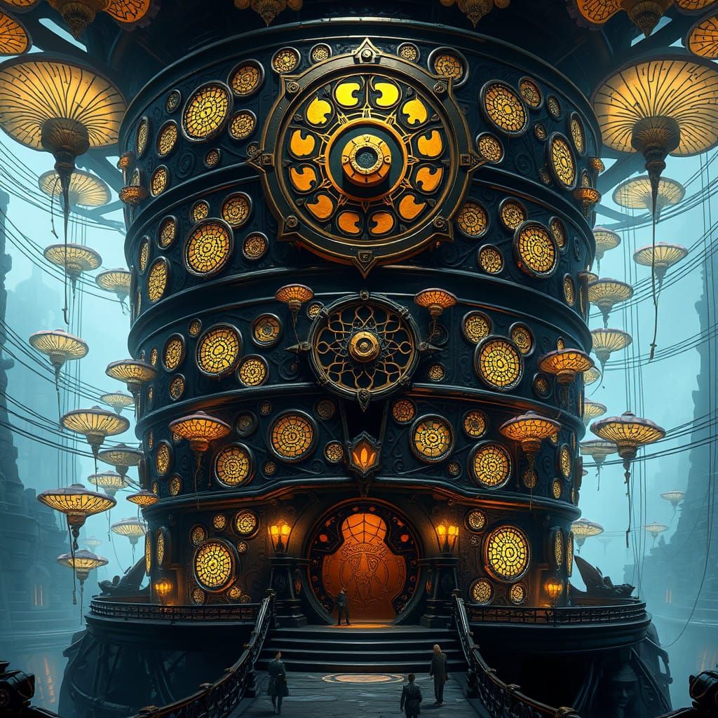 Majestic Dwemeri Inn in Blackreach, with Futuristic and Myst...