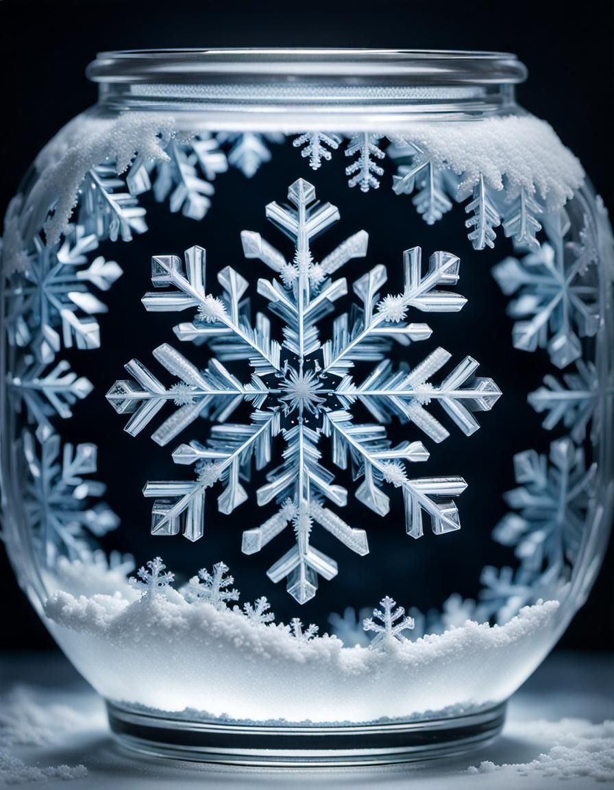 Frozen Snowflake Fractal in Ornate Jar