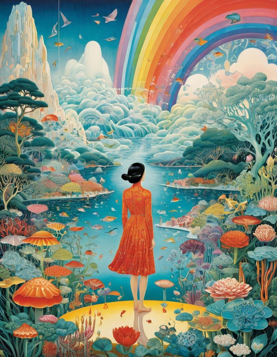 Abstract Mixed Media Masterpiece in Prismatic Colors