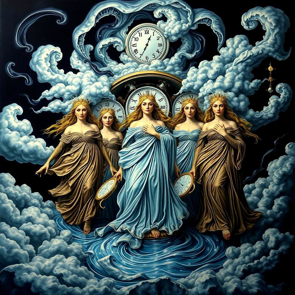 Olympian Goddesses Arrive From Future: Surrealist Art