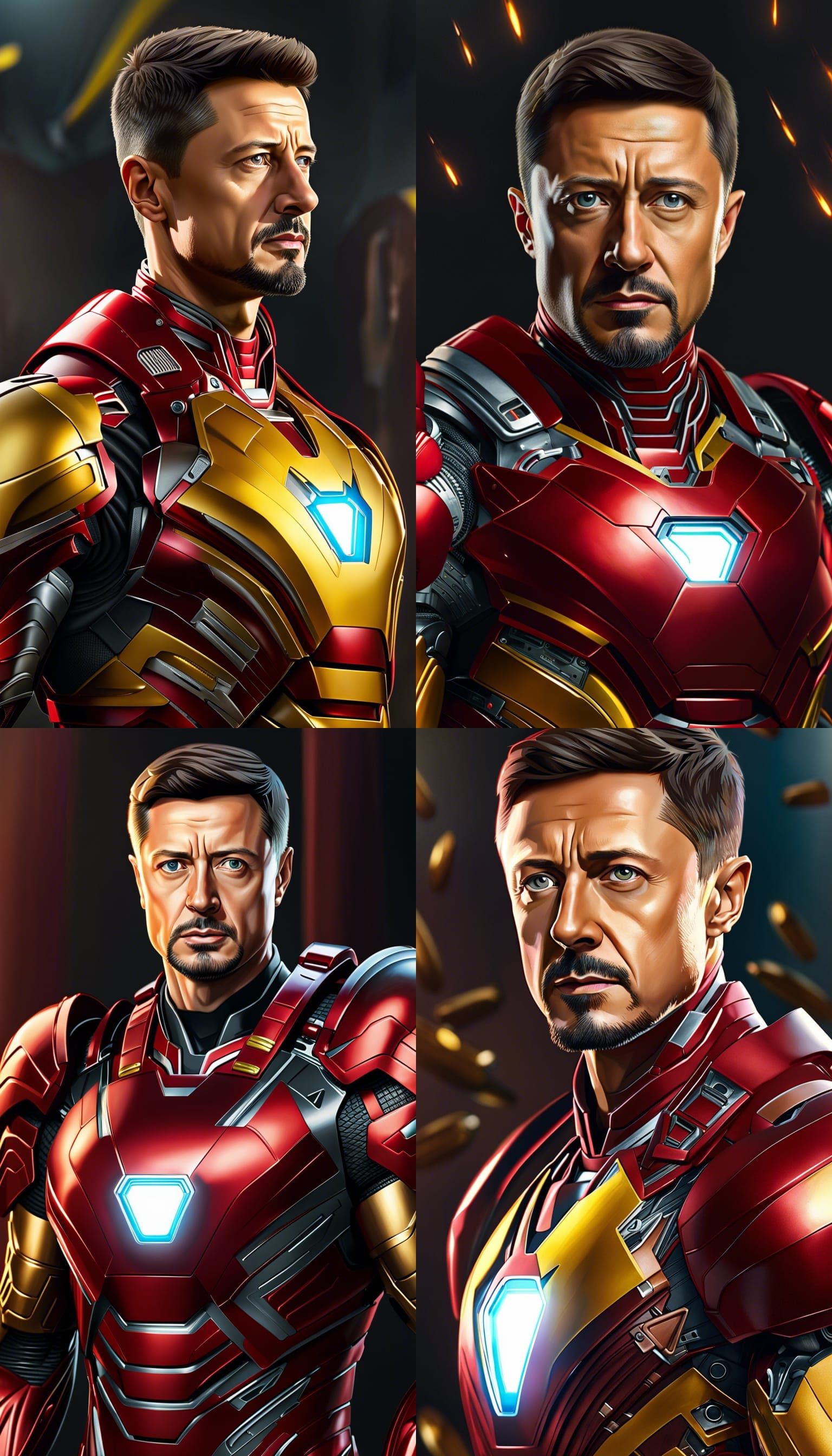 Zelenskyy as Iron Man: Ukrainian Superhero Portrait