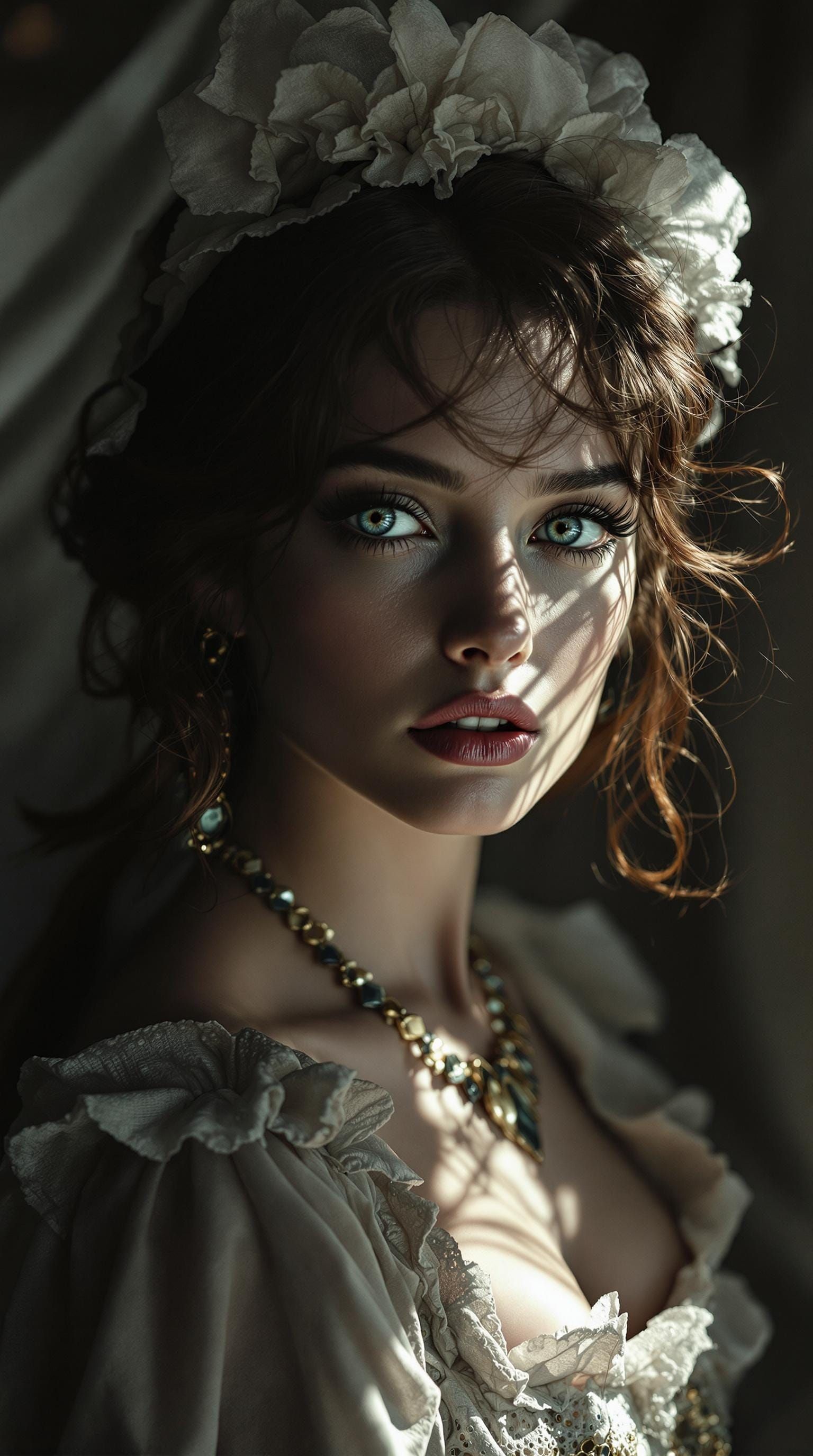 Elegant Woman in Shabby Chic Couture: Moody Pinhole Photogra...