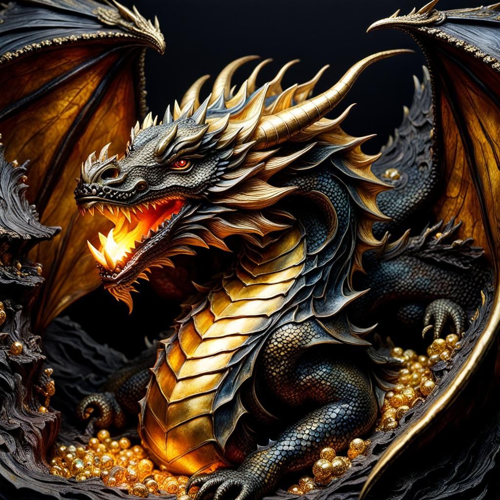 Dragon's Lair in Encaustic Art Style