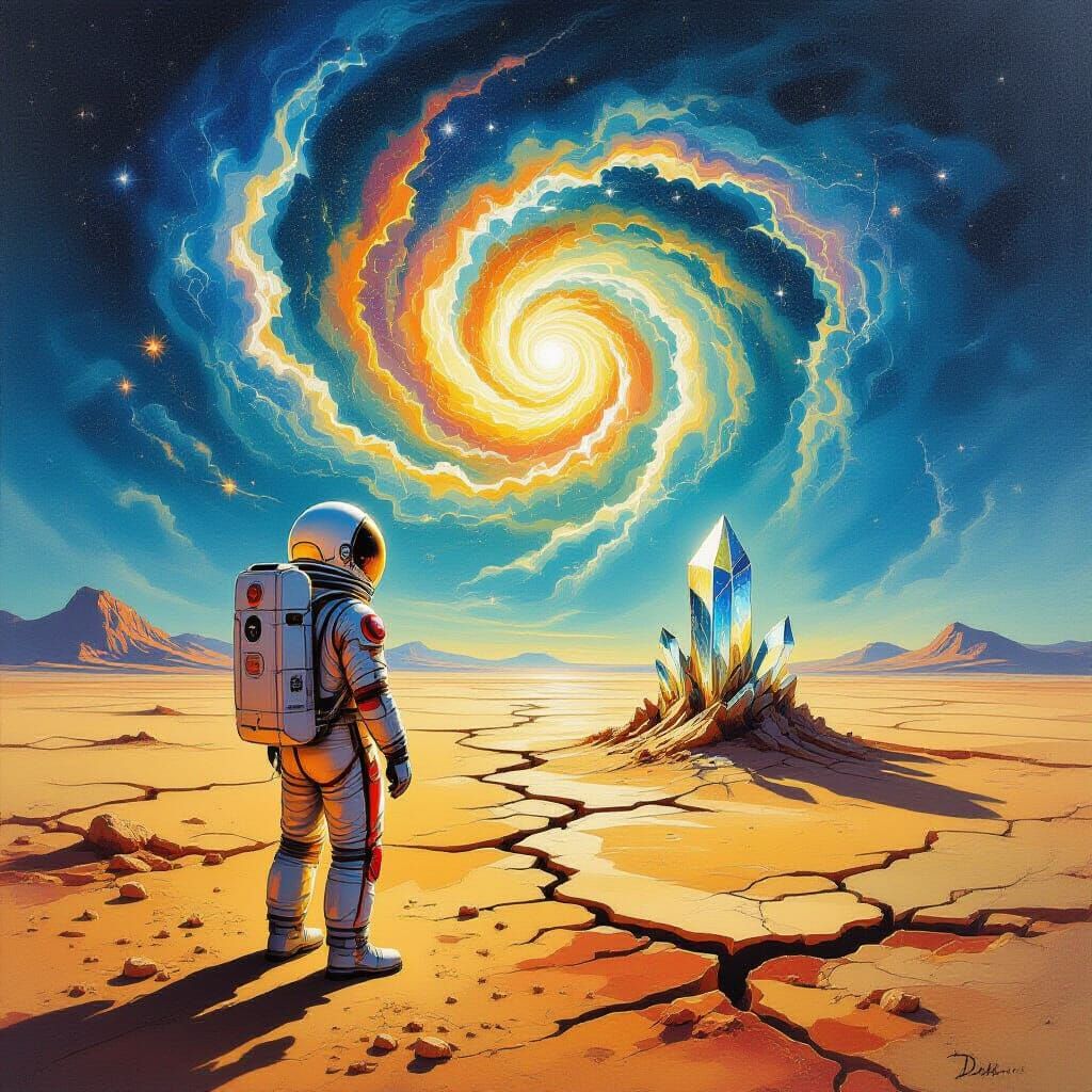 Surreal Explorer on Alien Planet