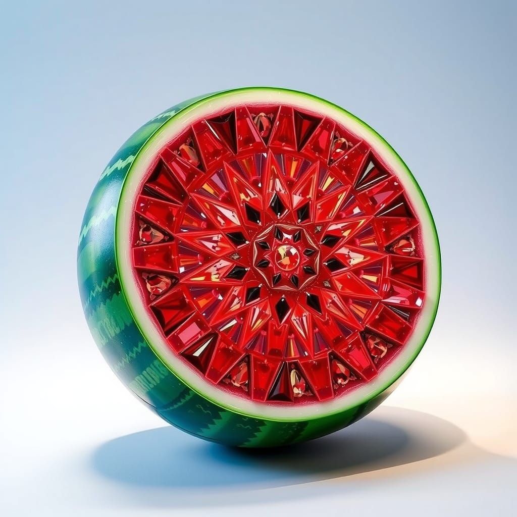 Gem Watermelon in Art Nouveau Style