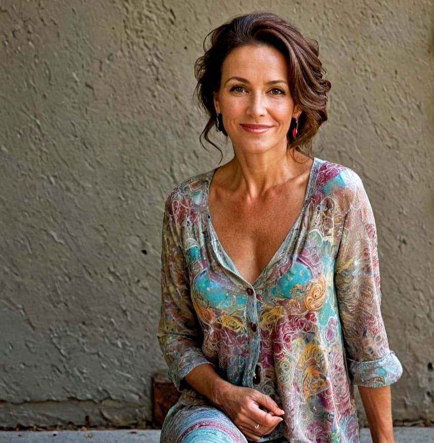 Sophisticated Woman Exudes Inner Peace and Confidence