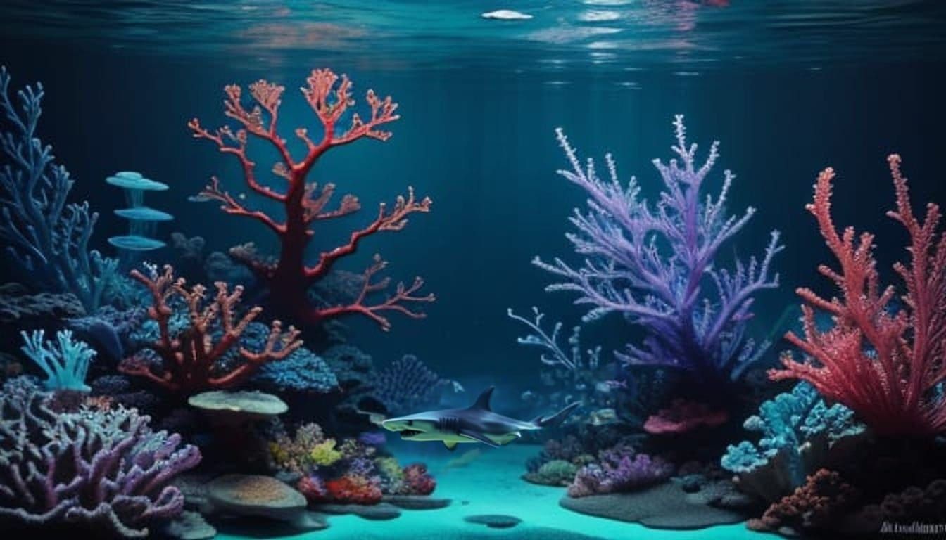 Majestic Hammerhead Shark Swimming in Ocean Depths