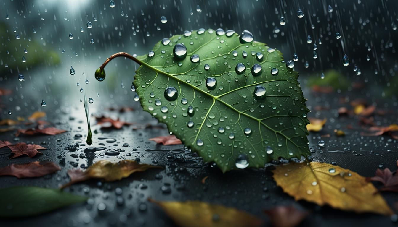 Raindrop Falling: Epic Cinematic Digital Painting