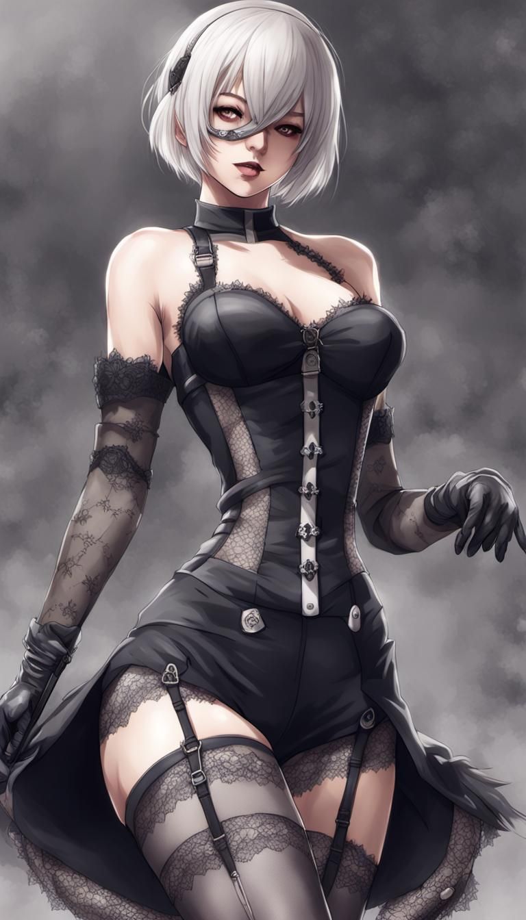 Hyperrealistic Pinup Girl in Cyberpunk attire