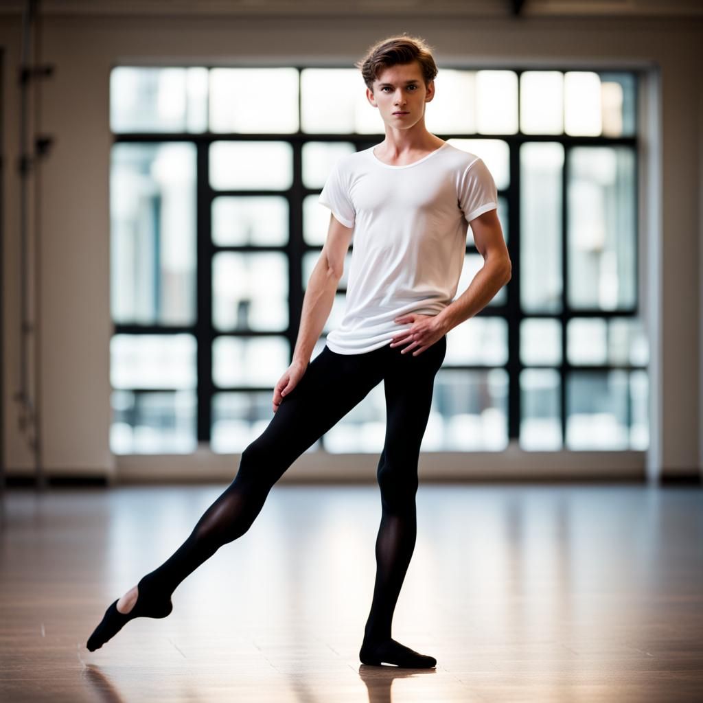 Ballet Dancer in White T-Shirt, Professional Photo