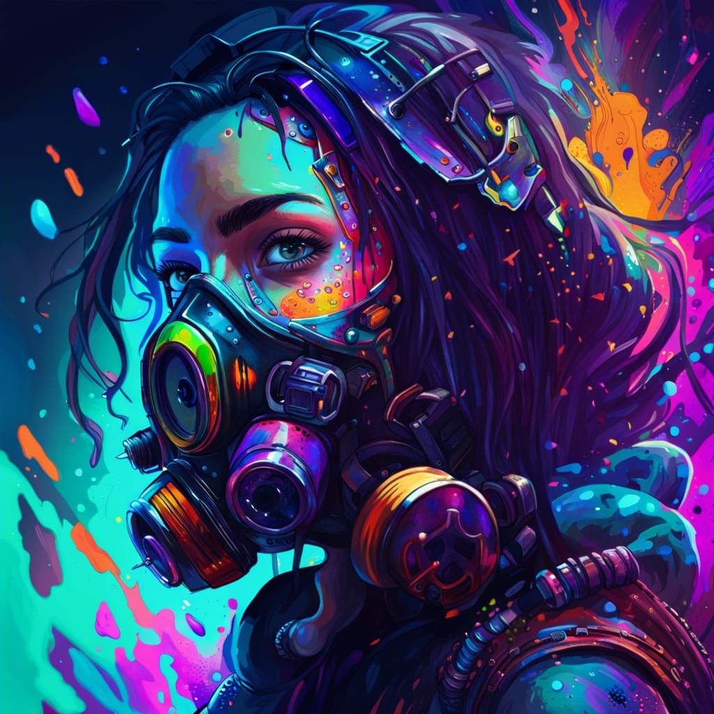 Psychedelic Gas mask girl part 2