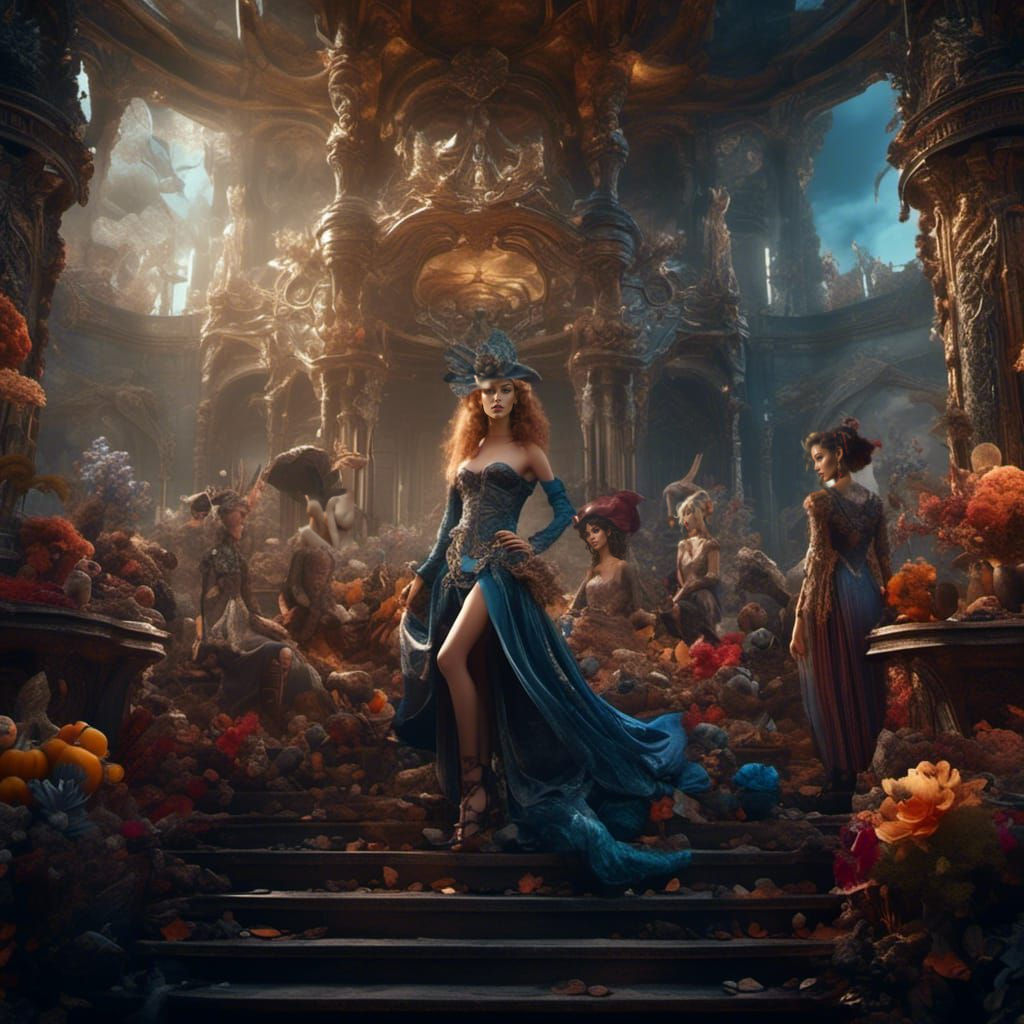 Beautiful Women in Fantasy Land: Detailed Matte Painting