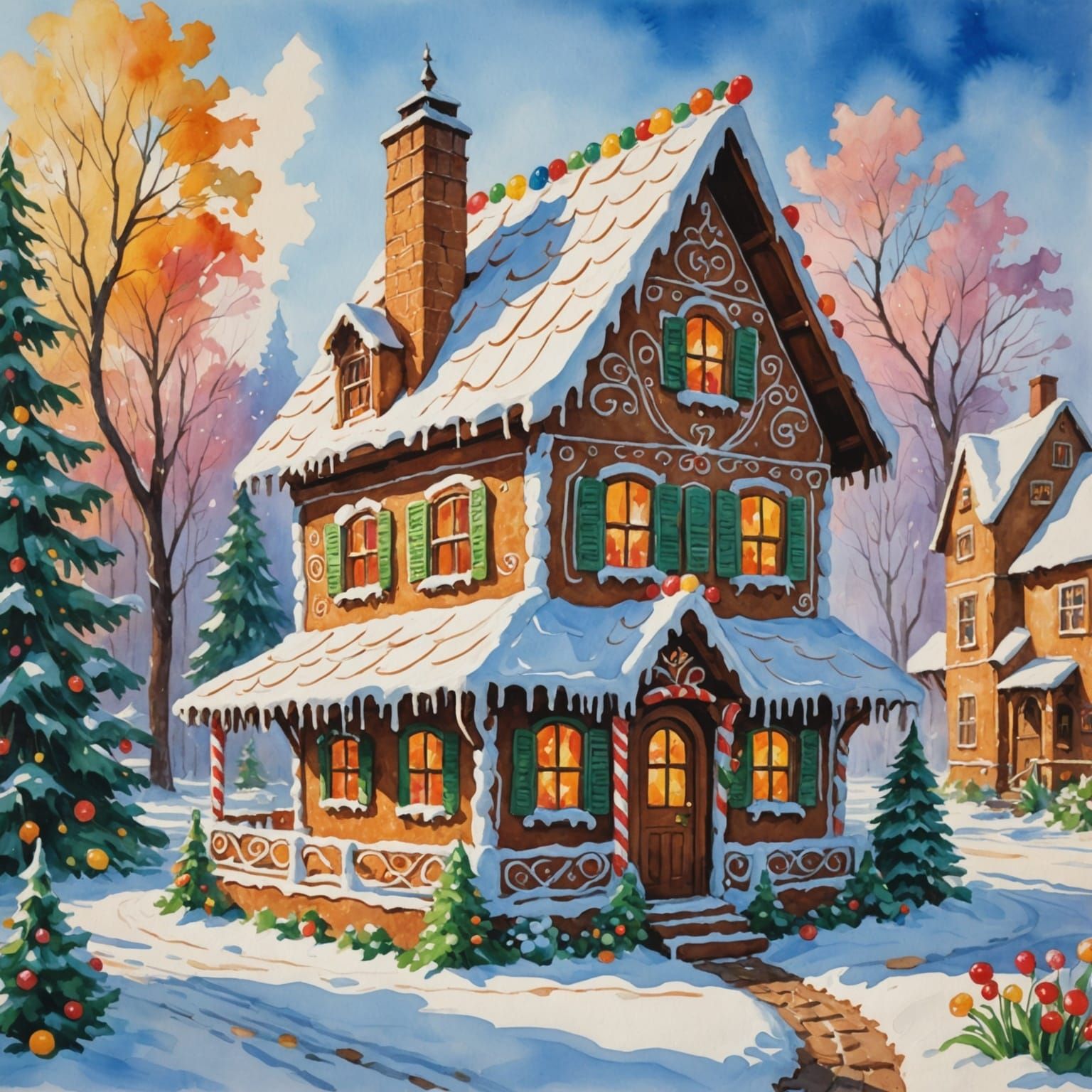 Gingerbread House in Epic Impressionist Masterpiece