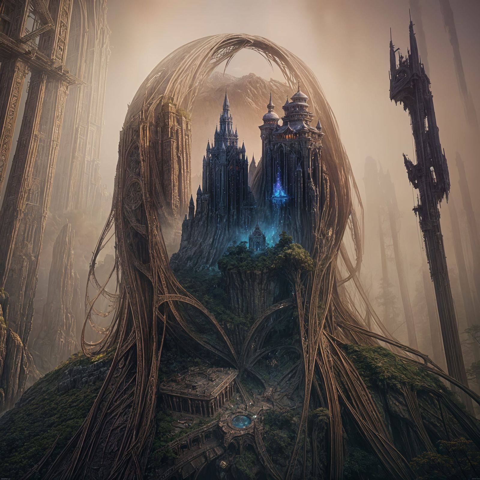 Beautiful Blonde in Blood: Detailed Matte Painting