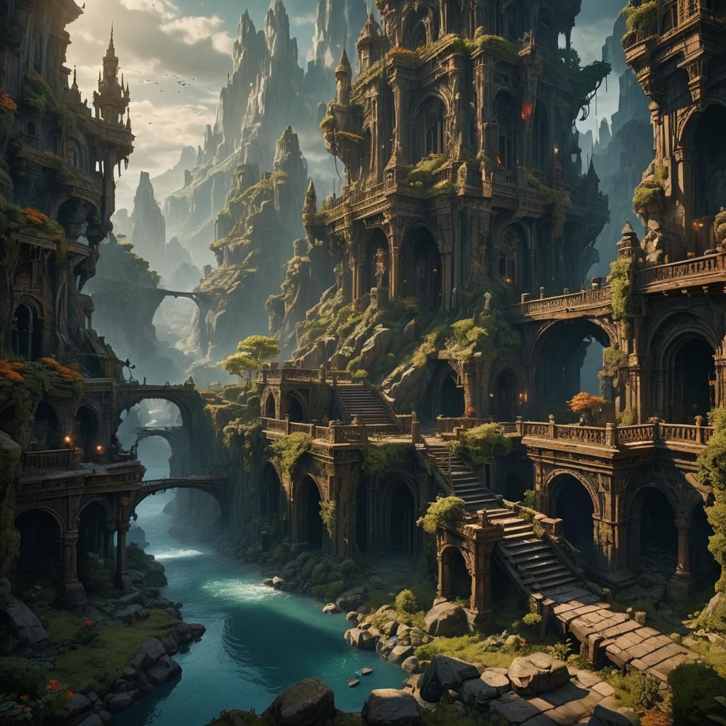 Time's Inexorable Shadow: Detailed Matte Painting