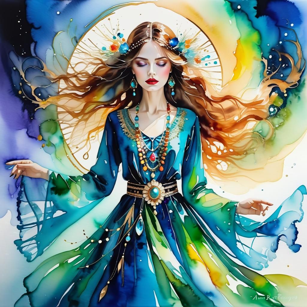 Bohemian Poltergeist in Alcohol Ink Style